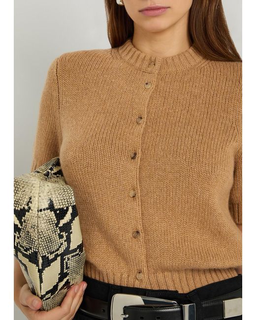 Khaite Natural Nora Stretch-Cashmere Cardigan