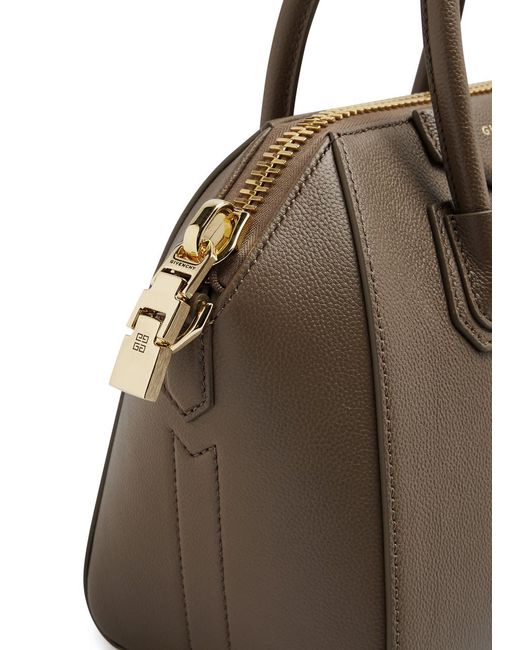 Givenchy Brown Antigona Mini Leather Top Handle Bag