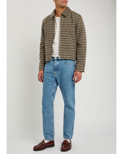 Won Hundred Brown Dutton Houndstooth Brushed Wool-Blend Jacket for men