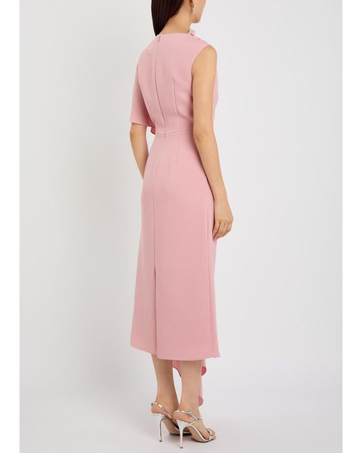 Roksanda Pink Elva Gathered Crepe Midi Dress