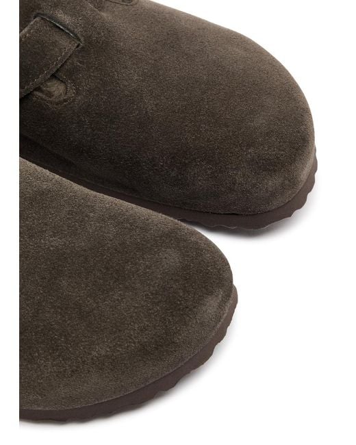 Birkenstock Brown Boston Shearling-Lined Suede Clogs