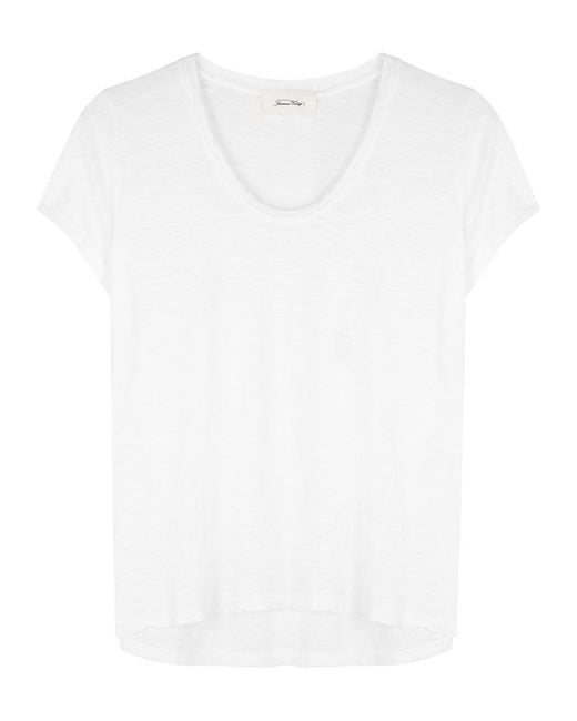 American Vintage White Jacksonville Slubbed Cotton-Blend T-Shirt