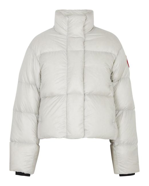 Canada Goose White Cypress Quilted Cropped Shell Jacket