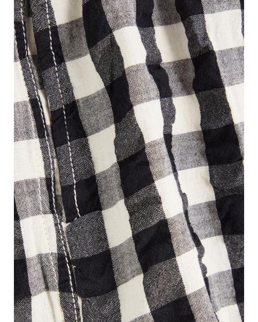 Free People Black Checked Seersucker Shorts