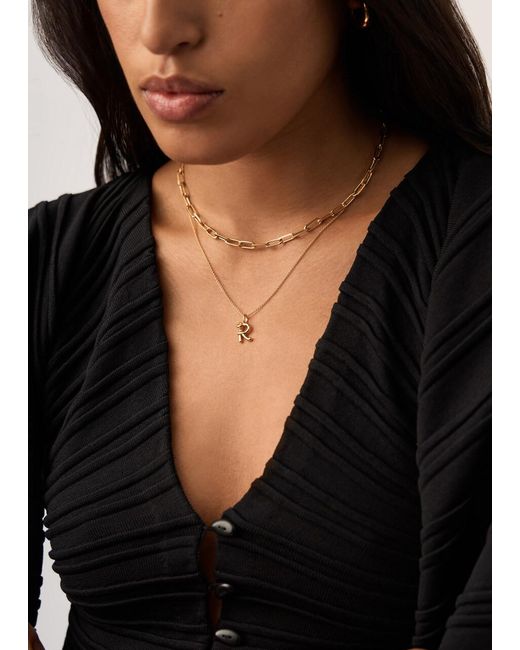 Missoma Metallic Initial R Mini 18Kt Vermeil Necklace