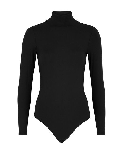 Spanx Black Suit Yourself Ribbed Stretch-jersey Bodysuit