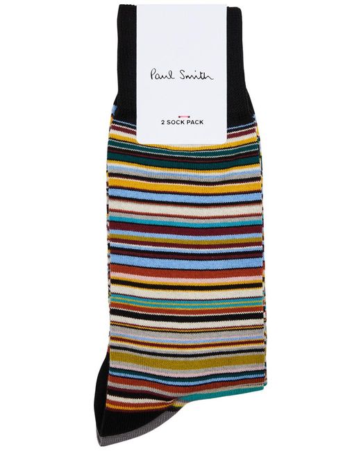 Paul Smith Black Striped Cotton-blend Socks for men