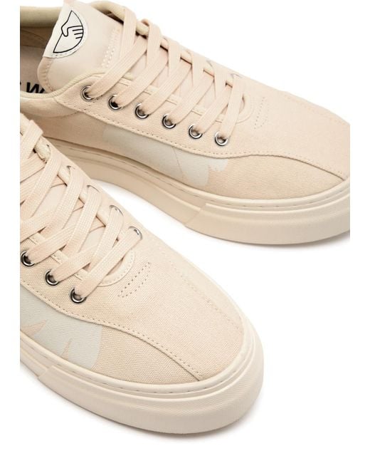 Stepney Workers Club White Dellow Printed Canvas Sneakers for men