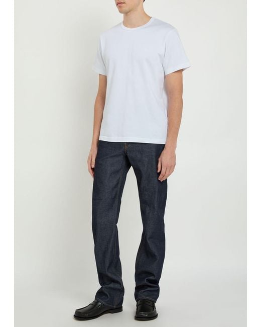 J.W. Anderson White Logo-Embroidered Cotton T-Shirt for men