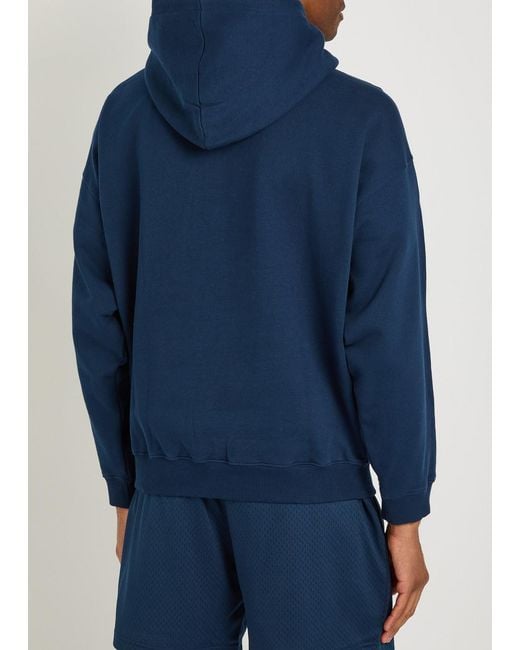 Cole Buxton Blue International Hooded Logo-Embroidery Cotton Sweatshirt for men