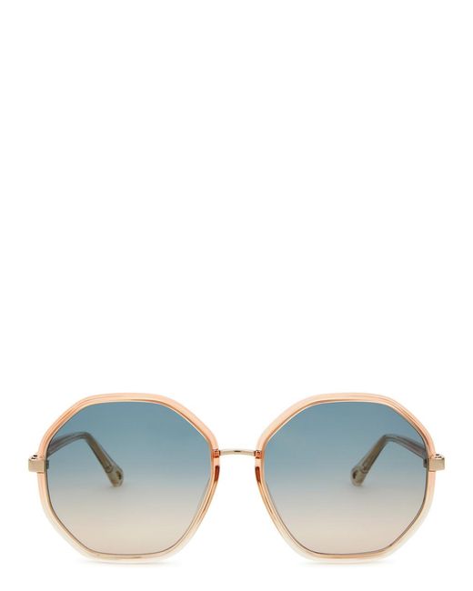 Chloé Blue Franky Octagon Frame Sunglasses
