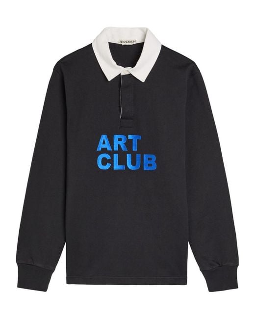 J.W. Anderson Blue Art Club Rugby Cotton Polo Shirt