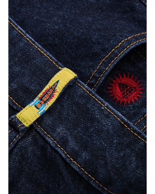 ICECREAM Blue Running Dog Straight-Leg Jeans for men