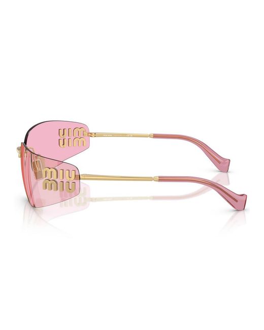 Miu Miu Pink Aube Wrap-Around Sunglasses