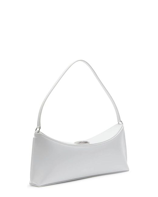Jacquemus White Le Calisson Glossed Leather Shoulder Bag
