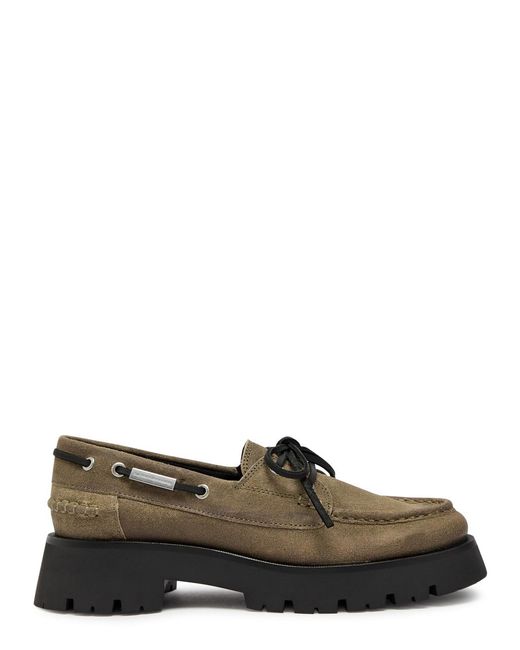 Alexander Wang Brown Carson 50 Waxed Suede Boat Shoes