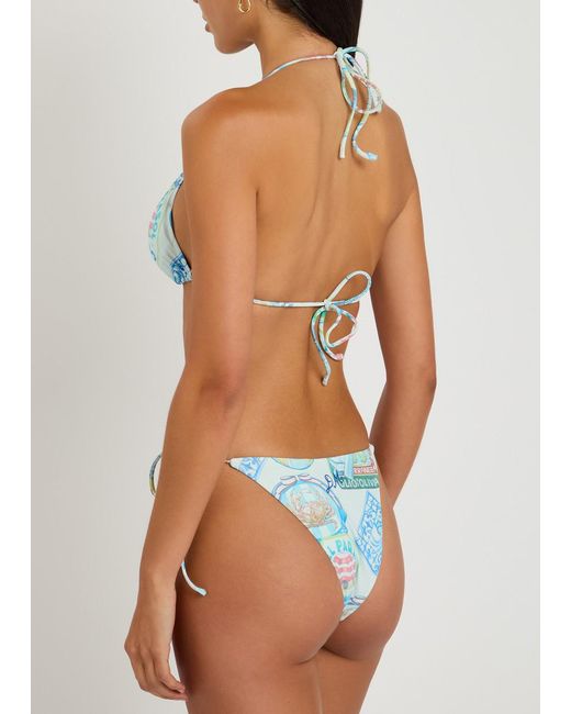 Damson Madder Blue Printed Bikini Briefs