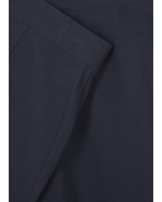 Eileen Fisher Blue Cropped Stretch-crepe Trousers