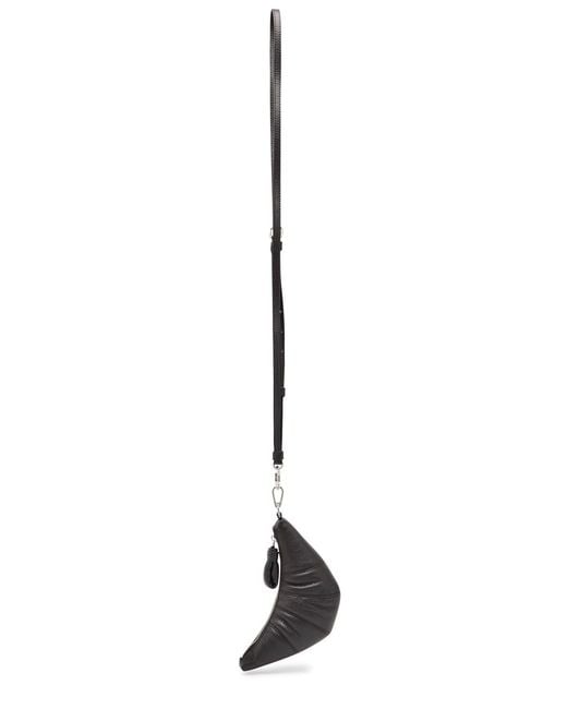 Lemaire Brown Croissant Leather Cross-Body Coin Purse