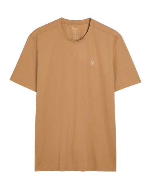 Now You Live Brown Shearsby Logo-Print Jersey T-Shirt for men