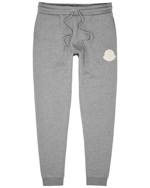 Moncler Gray Logo Cotton Sweatpants for men