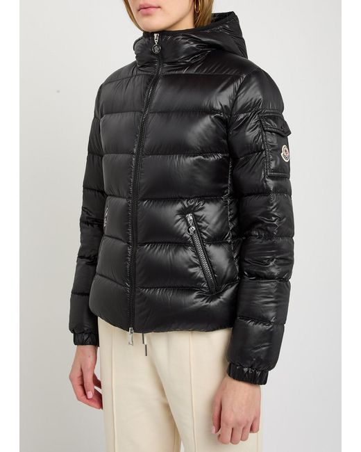 Moncler Black Glesse Padded Hooded Shell Jacket
