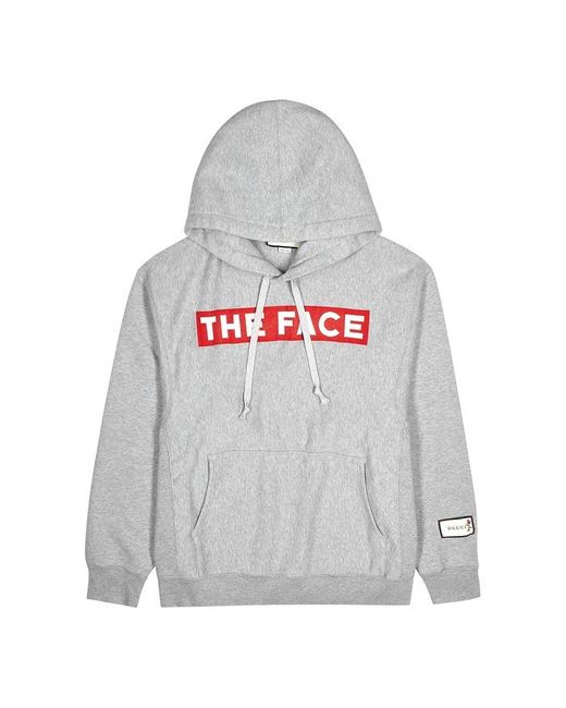 Gucci Gray the Face Cotton Terry Hoodie for men