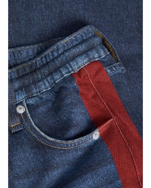 Rag & Bone Blue Miramar Jeans-Print Terry Track Pants