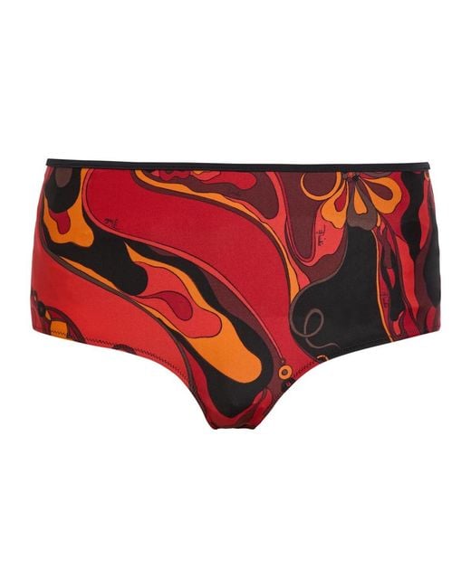 Emilio Pucci Red Printed Bikini Briefs