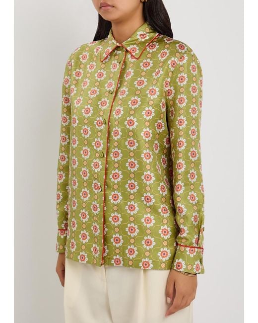 LaDoubleJ Green Boy Printed Silk Shirt