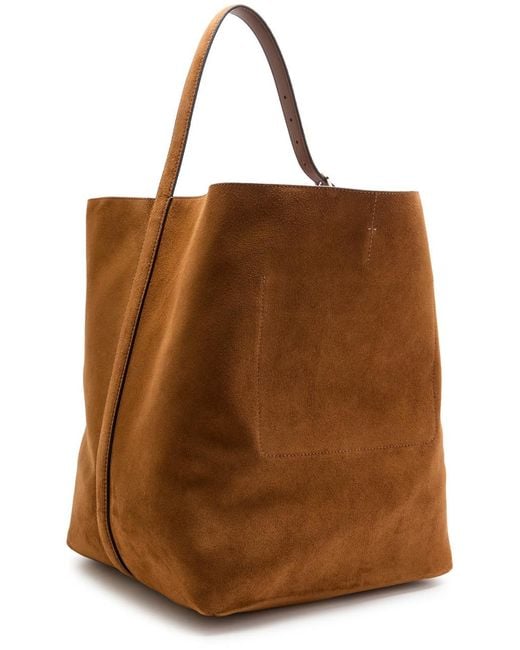Totême  Brown Belted Suede Tote