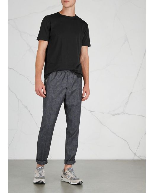 Sunspel Black Cotton T-Shirt for men