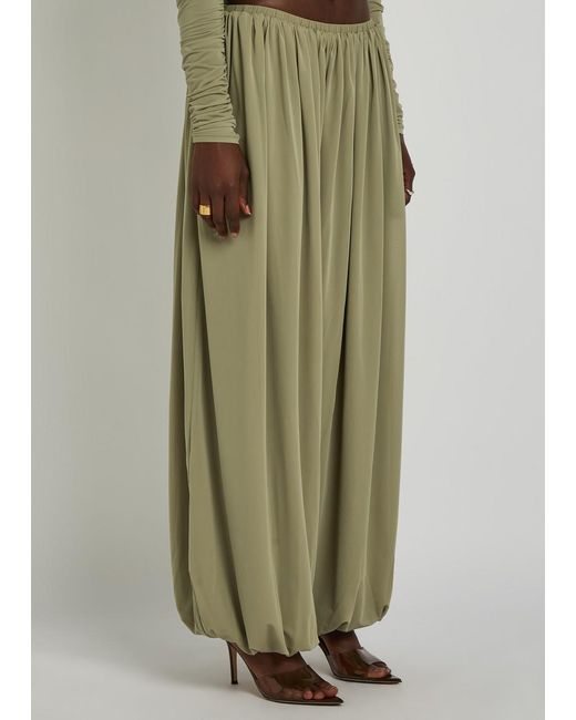 Ronny Kobo Green Renier Gathered Tissue Jersey Balloon Trousers