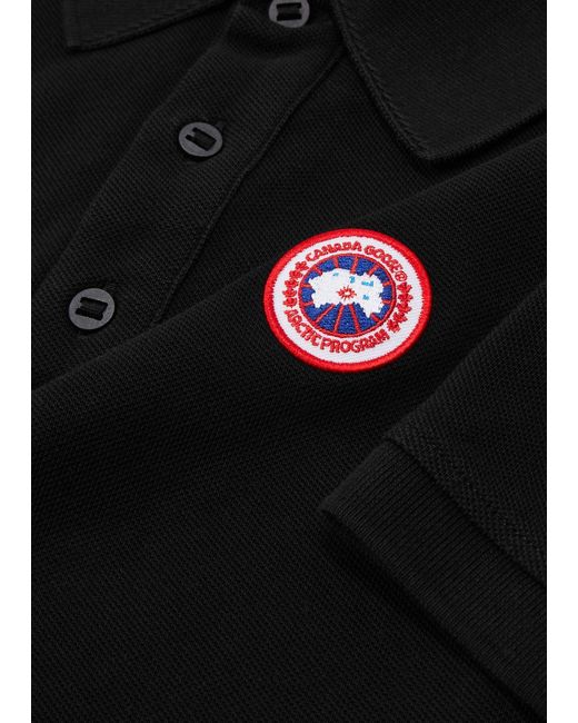 Canada Goose Black Beckley Logo Piqué Cotton Polo Shirt for men