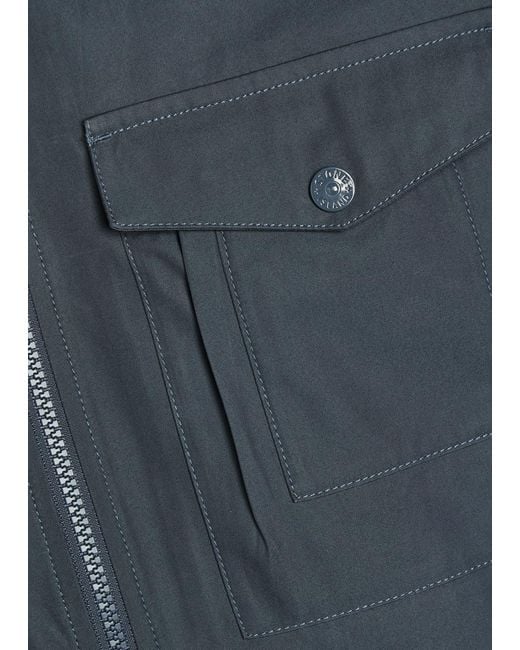 Stone Island Blue Ghost Logo Cotton-Poplin Overshirt for men