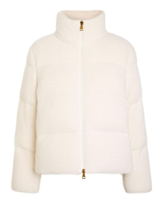 Moncler Natural Mornas Padded Bouclé Jacket