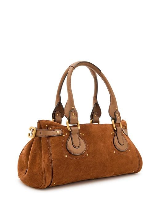 Chloé Brown Paddington Suede Shoulder Bag