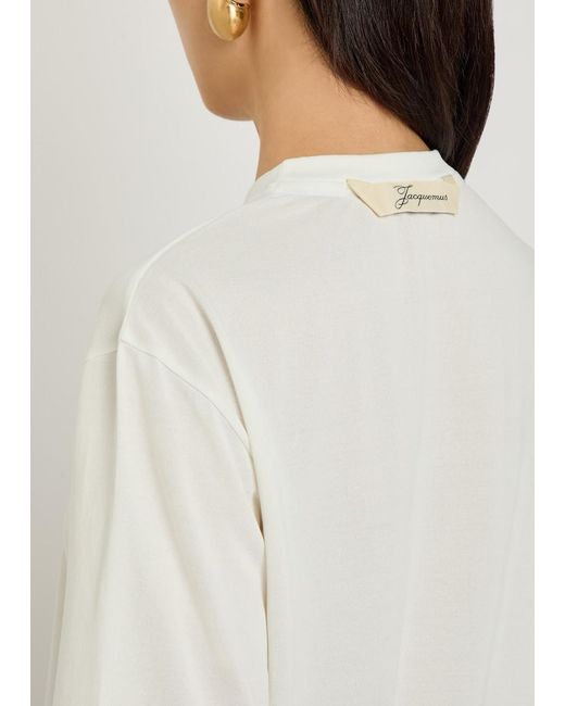 Jacquemus White Le Tshirt Ventadou Woven T-Shirt