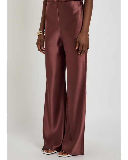 Shona Joy Purple Savanna Straight-Leg Satin Trousers