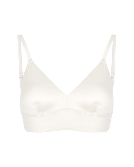 Spanx White Shaping Satin Soft-cup Bra