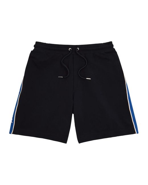 Moncler Blue Stripe-trimmed Stretch-cotton Shorts for men