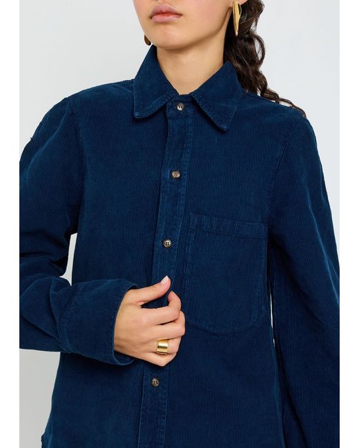 Victoria Beckham Blue Corduroy Shirt