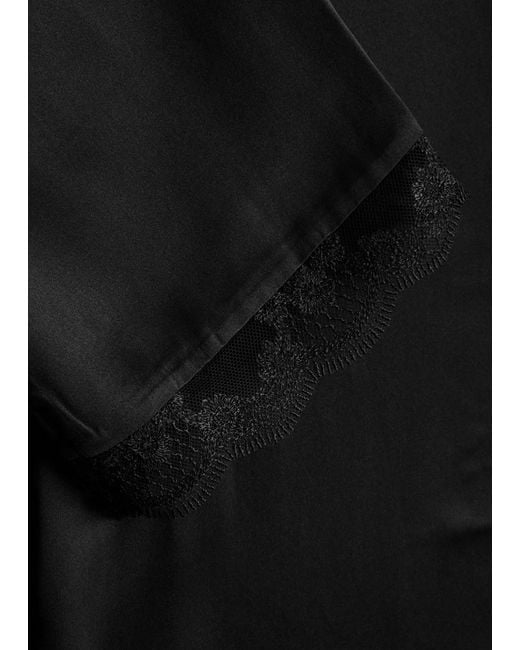 Simone Perele Black Love Me Silk-Satin Robe