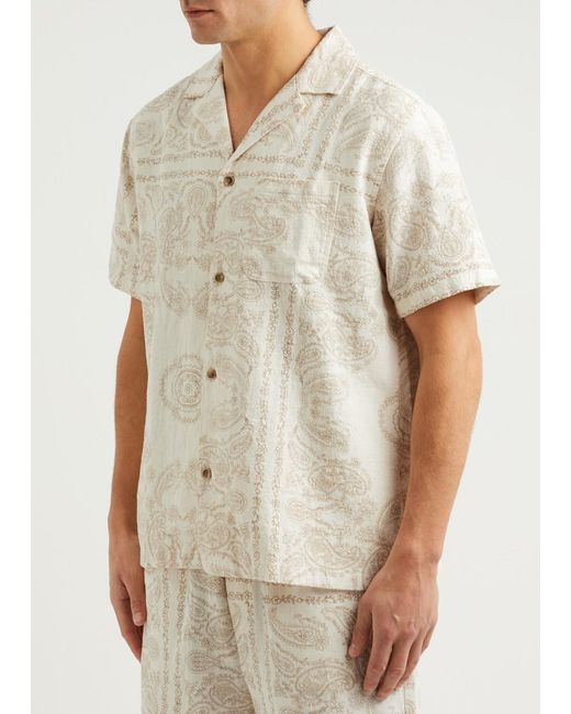 Les Deux White Lesley Paisley-Print Shirt for men