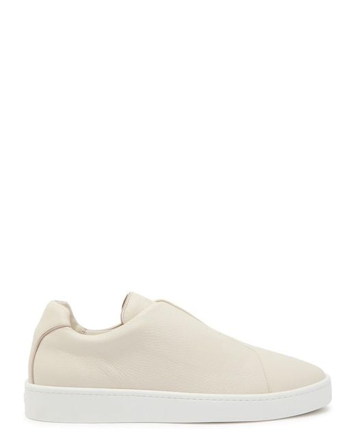 Aurélien Natural Aur3 Grained Leather Sneakers for men