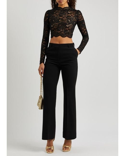 Rabanne Cropped Lace Top in Black