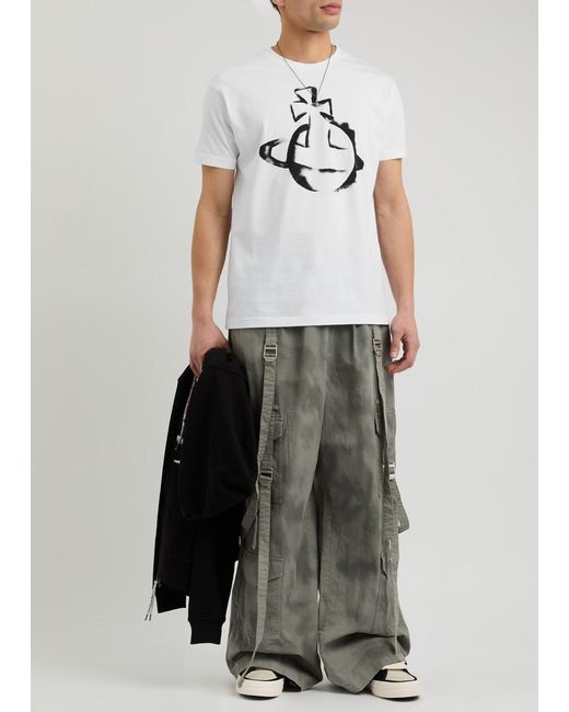 Vivienne Westwood White Orb-Printed Cotton T-Shirt for men