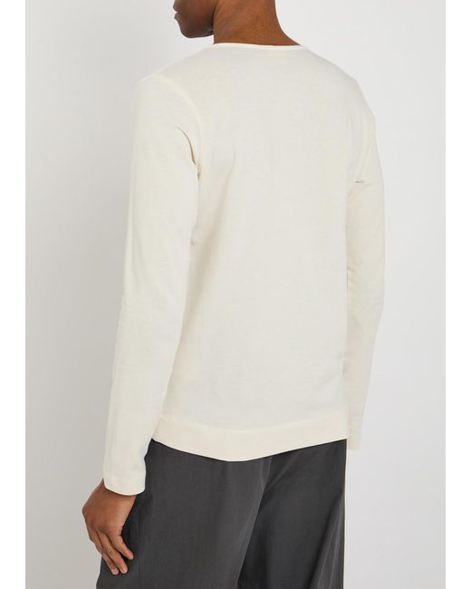 Dries Van Noten White Hebton Henley Pointelle Cotton Top for men