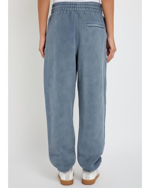 T By Alexander Wang Blue Logo-Embossed Cotton-Blend Sweatpants