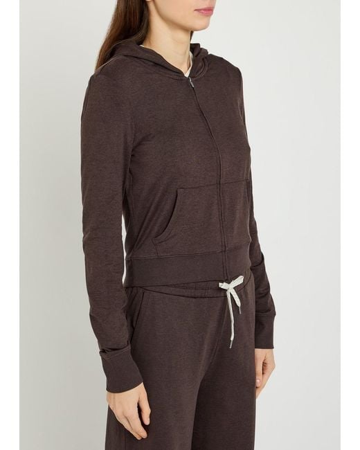 vuori Brown Halo Mini Hooded Stretch-Jersey Sweatshirt